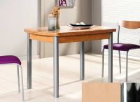Logo Table hercule 130x80 - plateau hetre - pieds chrome - ceinture en bois laque hetre 1999_hetre_chrome_bl-hetre