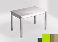 Logo Table mensa 110x70 extension mlamin - plateau green river - pieds inox - ceinture en bois laque ve 2332_green-river_inox_bl-ve