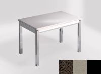 Logo Table mensa ext 110x70 - plateau marron jupiter - pieds noir - ceinture en bois laque inox 2321_marron-jupiter_noir_bl-inox