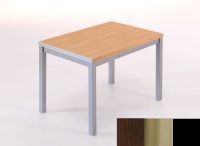 Logo Table saturne ext 135x80 - plateau wengue - pieds noir - ceinture en metalique inox 2796_wengue_noir_mt-inox