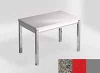 Logo Table mensa ext 110x70 - plateau negro ulises - pieds argent - ceinture en bois laque rouge 2321_negro-ulises_argent_bl-rouge