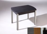 Logo Table hercule ext. 105x60 - plateau cendre - pieds chrome - ceinture en polymere noyer 2902_cendre_chrome_pl-noyer