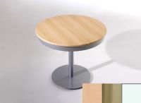 Logo Table centaure 90 - plateau hetre - pieds blanc - ceinture en metalique inox 2333_hetre_blanc_mt-inox