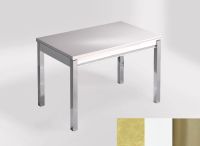 Logo Table mensa 100x60 extension melamin� - plateau rhine - pieds inox - ceinture en bois laque blanc 2331_rhine_inox_bl-blanc