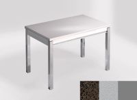 Logo Table mensa 100x60 extension melamin� - plateau marron jupiter - pieds argent - ceinture en bois laq 2331_marron-jupiter_argent_