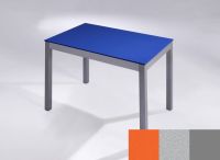 Logo Table licorne 80x80 - h90 - plateau naranja cool - pieds argent - ceinture en bois laque argent 2967_naranja-cool_argent_bl-arge