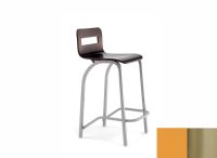 Logo Tabouret tulipe 63 - assise en laque jaune dream - pieds inox 2656_la-jaune-dream_inox