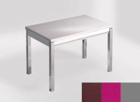 Logo Table mensa 110x70 extension m�lamin� - plateau satori - pieds argent - ceinture en bois laque magen 2332_satori_argent_bl-magen