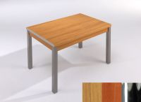 Logo Table mensa ext 100x60 - plateau chene - pieds chrome - ceinture en polymere cerisier 2033_chene_chrome_pl-cerisier