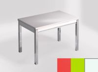Logo Table mensa 100x60 extension melamin� - plateau rojo vital - pieds blanc - ceinture en bois laque ve 2331_rojo-vital_blanc_bl-ve