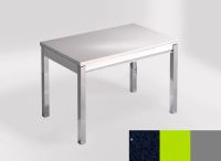 Logo Table mensa 100x60 extension melamin� - plateau stellar marina - pieds argent - ceinture en bois laq 2331_stellar-marina_argent_