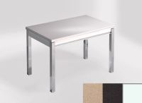Logo Table mensa 110x70 extension m�lamin� - plateau creme minerva - pieds blanc - ceinture en bois laque 2332_creme-minerva_blanc_bl