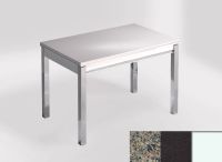 Logo Table mensa 100x60 extension melamin� - plateau negro ulises - pieds blanc - ceinture en bois laque  2331_negro-ulises_blanc_bl-