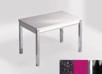 Logo Table mensa ext 100x60 - plateau ebony  pearl - pieds chrome - ceinture en bois laque magenta energy 2320_ebony--pearl_chrome_bl