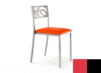 Logo Chaise an�mone - assise en vinyltech rouge - pieds noir 2631_vt-rouge_noir