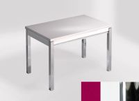 Logo Table mensa 110x70 extension m�lamin� - plateau magenta energy - pieds chrome - ceinture en bois laq 2332_magenta-energy_chrome_