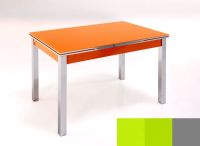 Logo Table mensa ext 135x80 - plateau vert - pieds argent - ceinture en bois laque vert 2045_vert_argent_bl-vert