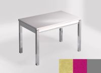 Logo Table mensa 110x70 extension m�lamin� - plateau rhine - pieds argent - ceinture en bois laque magent 2332_rhine_argent_bl-magent