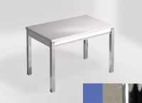 Logo Table mensa 110x70 extension m�lamin� - plateau azul enjoy - pieds chrome - ceinture en bois laque i 2332_azul-enjoy_chrome_bl-i