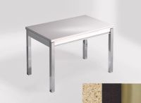 Logo Table mensa 110x70 extension m�lamin� - plateau ivory coast - pieds inox - ceinture en bois laque no 2332_ivory-coast_inox_bl-no