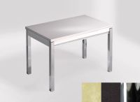 Logo Table mensa ext 110x70 - plateau tigris sand - pieds chrome - ceinture en bois laque noir 2321_tigris-sand_chrome_bl-noir