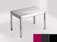 Logo Table mensa 100x60 extension melamin� - plateau magenta energy - pieds noir - ceinture en bois laque 2331_magenta-energy_noir_bl