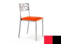 Logo Chaise an�mone - assise en skaitech rouge - pieds noir 2631_sk-rouge_noir