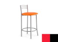 Logo Tabouret cam�lia 63 - assise en skaitech rouge - pieds noir 2652_sk-rouge_noir