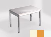 Logo Table mensa ext 100x60 - plateau haiku - pieds blanc - ceinture en bois laque jaune dream 2320_haiku_blanc_bl-jaune-dream