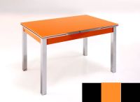 Logo Table mensa ext 100x60 - plateau noir - pieds noir - ceinture en bois laque orange 2035_noir_noir_bl-orange