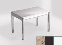 Logo Table mensa 100x60 extension melamin� - plateau perla diana - pieds blanc - ceinture en bois laque n 2331_perla-diana_blanc_bl-n