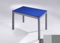 Logo Table licorne 80x80 - h75 - plateau blue safita - pieds argent - ceinture en bois laque argent 3135_blue-safita_argent_bl-argent