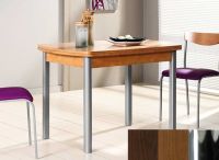 Logo Table hercule 100x60 - plateau wengue - pieds chrome - ceinture en bois laque noyer 1986_wengue_chrome_bl-noyer