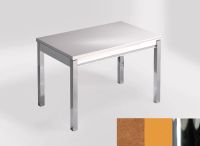 Logo Table mensa ext 110x70 - plateau sonora gold - pieds chrome - ceinture en bois laque jaune dream 2321_sonora-gold_chrome_bl-jaun