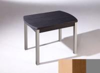 Logo Table hercule ext. 105x60 - plateau hetre - pieds argent - ceinture en polymere noyer 2902_hetre_argent_pl-noyer