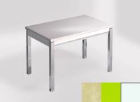 Logo Table mensa ext 100x60 - plateau tigris sand - pieds blanc - ceinture en bois laque vert 2320_tigris-sand_blanc_bl-vert
