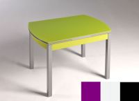 Logo Table hercule 130x80 - plateau magenta - pieds noir - ceinture en bois laque blanc 2000_magenta_noir_bl-blanc