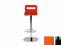 Logo Tabouret edelweiss - assise en laque orange cool - pieds chrome 1904_la-orange-cool_chrome