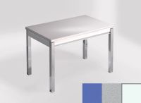 Logo Table mensa 100x60 extension melamin� - plateau azul enjoy - pieds blanc - ceinture en bois laque ar 2331_azul-enjoy_blanc_bl-ar