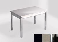 Logo Table mensa ext 100x60 - plateau tao - pieds chrome - ceinture en bois laque inox 2320_tao_chrome_bl-inox