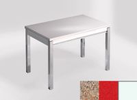 Logo Table mensa ext 110x70 - plateau verde ugarit - pieds blanc - ceinture en bois laque rouge 2321_verde-ugarit_blanc_bl-rouge
