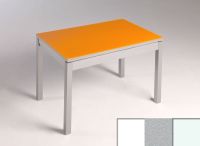 Logo Table mensa  verre ext. melamin� 110x70 - plateau extra white - pieds blanc - ceinture en bois laque 2859_extra-white_blanc_bl-a