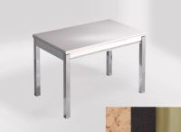Logo Table mensa 110x70 extension m�lamin� - plateau nile - pieds inox - ceinture en bois laque noir 2332_nile_inox_bl-noir