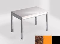 Logo Table mensa ext 110x70 - plateau mahogany - pieds noir - ceinture en bois laque orange cool 2321_mahogany_noir_bl-orange-cool