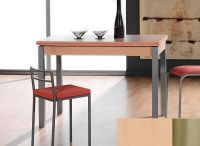 Logo Table mensa ext 110x70 - plateau hetre - pieds inox - ceinture en bois laque hetre 2039_hetre_inox_bl-hetre