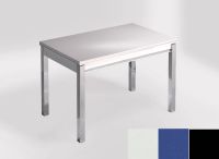 Logo Table mensa 100x60 extension melamin� - plateau blanco zeus - pieds noir - ceinture en bois laque bl 2331_blanco-zeus_noir_bl-bl