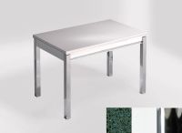 Logo Table mensa ext 100x60 - plateau stellar verde - pieds chrome - ceinture en bois laque blanc 2320_stellar-verde_chrome_bl-blanc