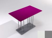 Logo Table ph�nix 110x70 - plateau blanco zeus - pieds argent 2735_blanco-zeus_argent