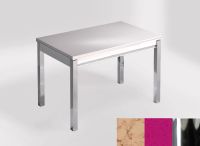 Logo Table mensa ext 110x70 - plateau nile - pieds chrome - ceinture en bois laque magenta energy 2321_nile_chrome_bl-magenta-energy