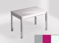 Logo Table mensa 110x70 extension m�lamin� - plateau khenso - pieds blanc - ceinture en bois laque magent 2332_khenso_blanc_bl-magent